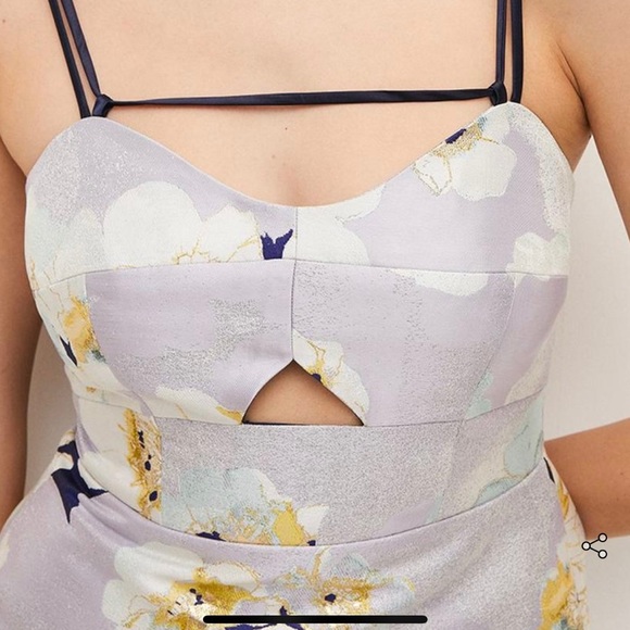 NWT Karen Millen Floral Strappy A Line Woven Mini Dress - Picture 2 of 6